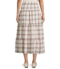 Evolutionary Plaid Tiered Maxi Skirt