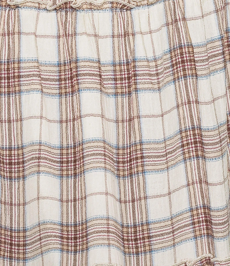 Evolutionary Plaid Tiered Maxi Skirt