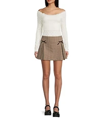 Evolutionary Pointelle Lace Off-The-Shoulder Long Sleeve Top