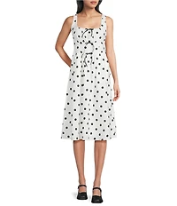 Evolutionary Polka Dot Square Neck Corseted Dress