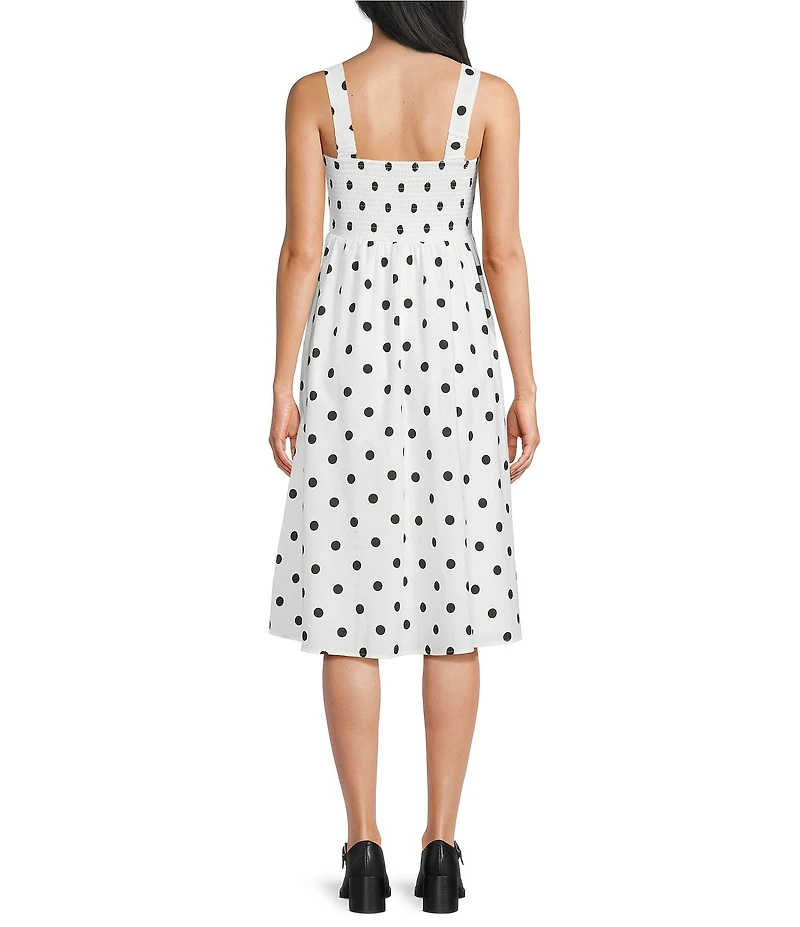 Evolutionary Polka Dot Square Neck Corseted Dress