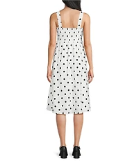 Evolutionary Polka Dot Square Neck Corseted Dress