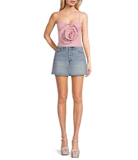 Evolutionary Rosette Front Spaghetti Strap Top