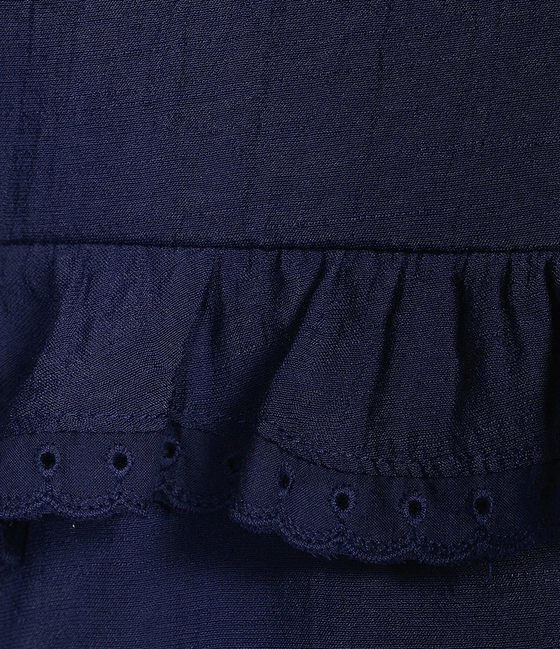 Evolutionary Ruffle Sleeve Tiered Tie Front Tank Top
