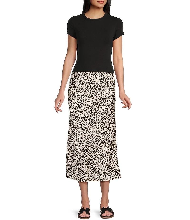 Evolutionary Satin Slip Animal Print Skirt