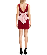 Evolutionary Sleeveless Bow Pleated A-Line Dress