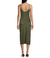 Evolutionary Sleeveless Cowl Neck Slip Dress