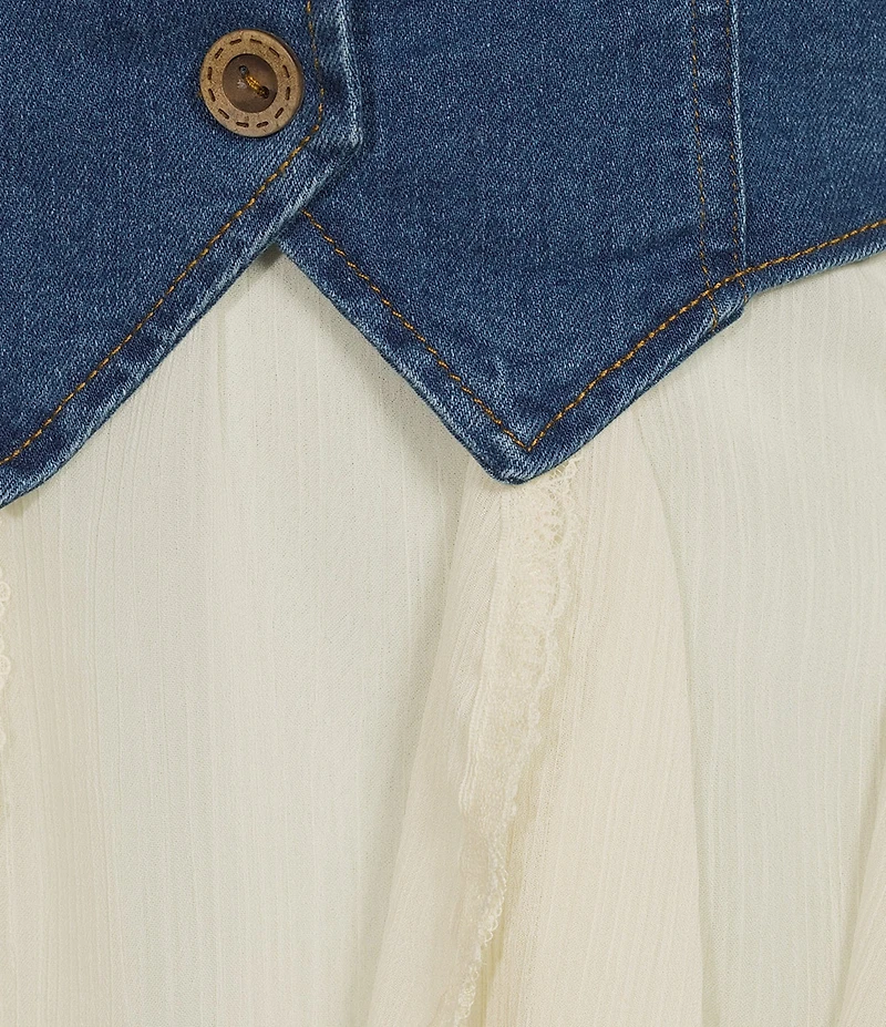 Evolutionary Sleeveless Denim Vest Dress