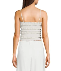 Evolutionary Spaghetti Strap Ruffle Cami Top