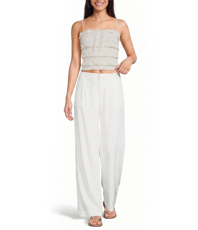 Evolutionary Spaghetti Strap Ruffle Cami Top