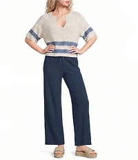 Evolutionary Split V-Neck Short Sleeve Sweater