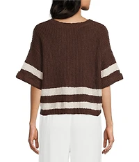 Evolutionary Split V-Neck Short Sleeve Sweater
