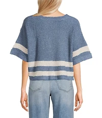 Evolutionary Split V-Neck Short Sleeve Sweater