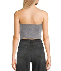 Evolutionary Strapless Woven Bow Front Top
