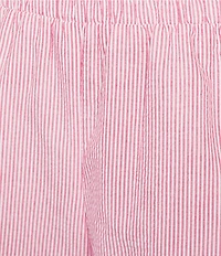 Evolutionary Striped Ricrac Trim Mid Rise Coordinating Pull-On Shorts