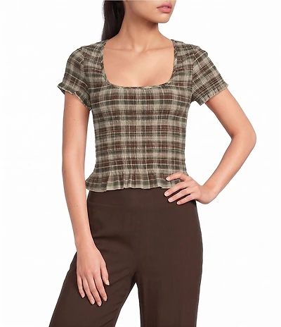 Evolutionary Striped Short Sleeve Ruched Top