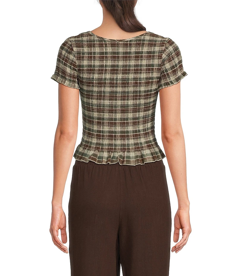 Evolutionary Striped Short Sleeve Ruched Top