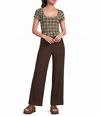 Evolutionary Striped Short Sleeve Ruched Top