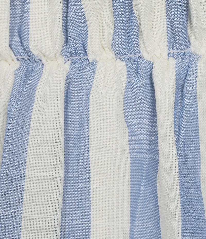 Evolutionary Stripped Tie Shoulder Smocked Dress