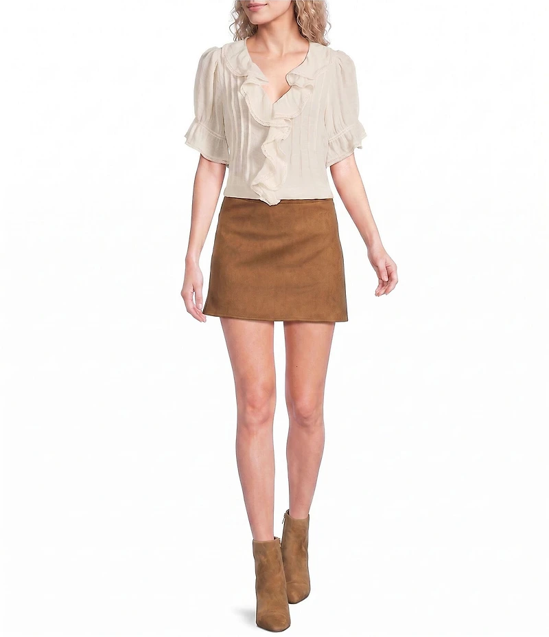 Evolutionary Suede Mini Skort