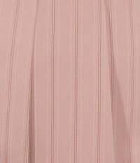 Evolutionary Twill Pleated Stripe Square Neck Drop Waist Dress