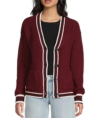 Evolutionary V-Neck Button Front Long Sleeve Cardigan