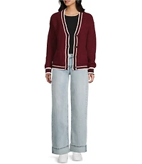 Evolutionary V-Neck Button Front Long Sleeve Cardigan
