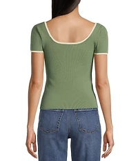 Evolutionary V-Neck Short Sleeve Sweater Top