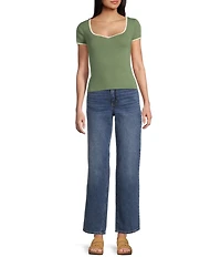 Evolutionary V-Neck Short Sleeve Sweater Top