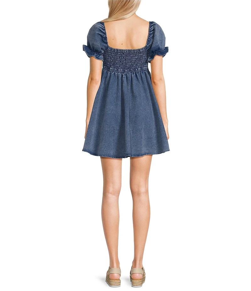 Evolutionary Washed Denim Short Sleeve Dress