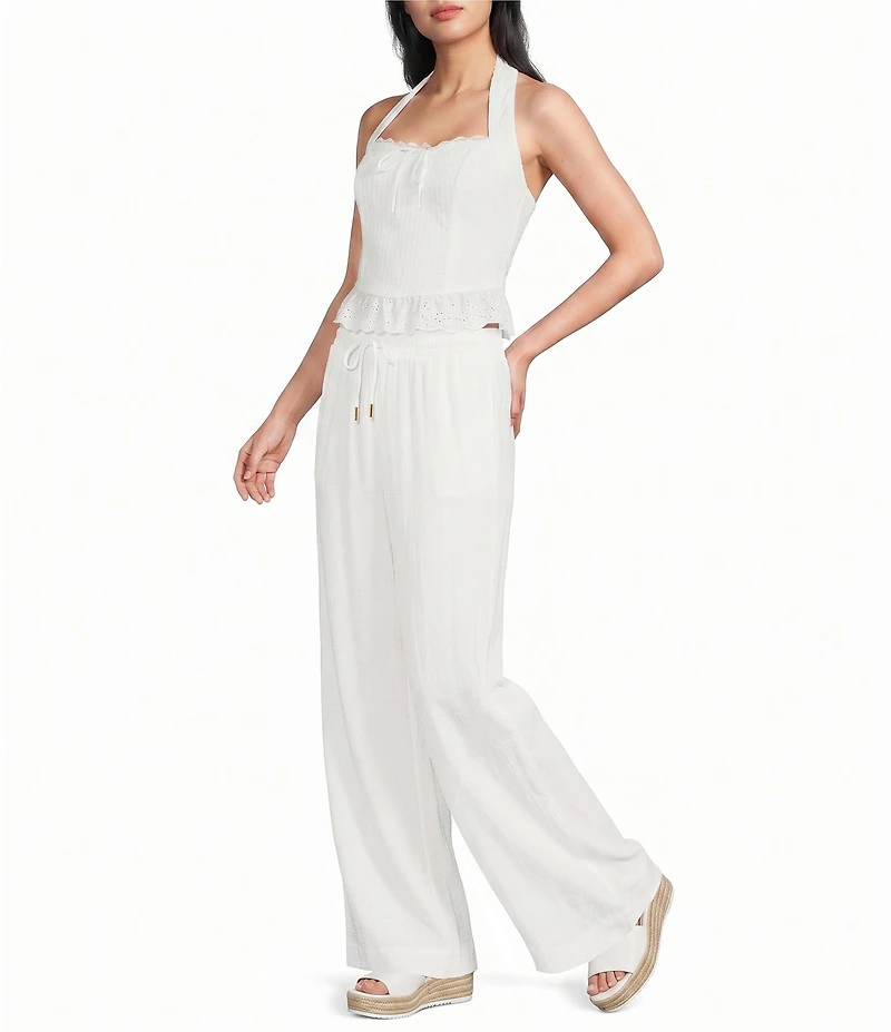 Evolutionary Mid Rise Drawstring Wide Leg Pants