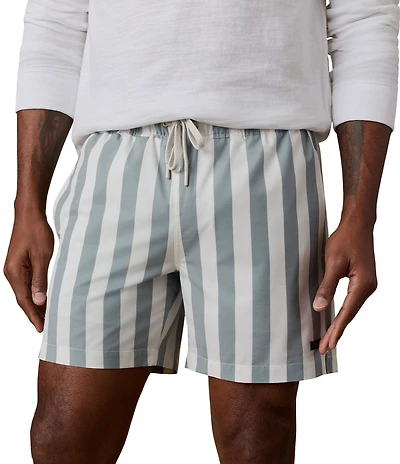 Faherty All Day 6#double; Inseam Stripe Swim Trunks