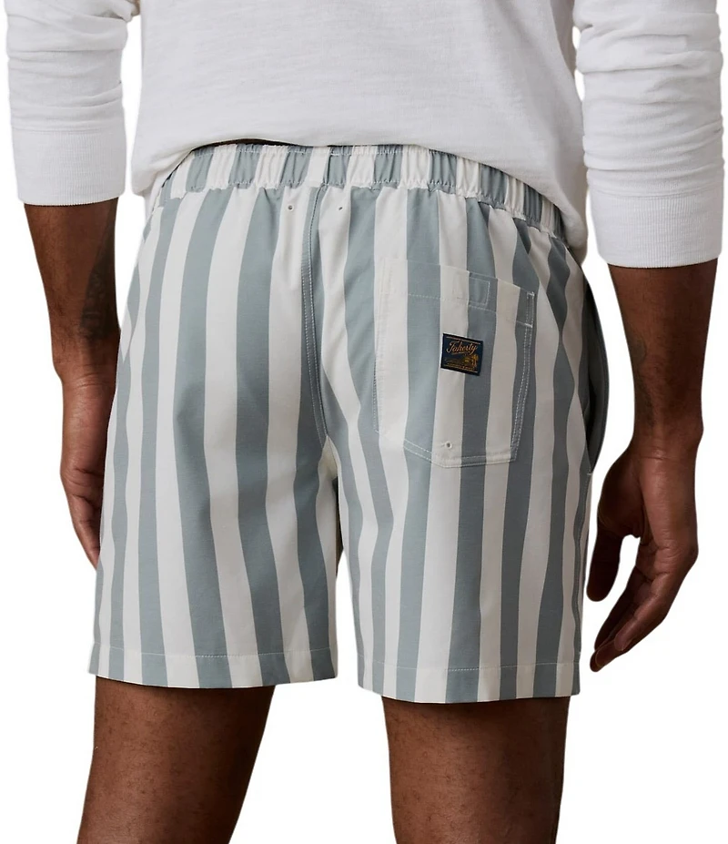 Faherty All Day 6#double; Inseam Stripe Swim Trunks