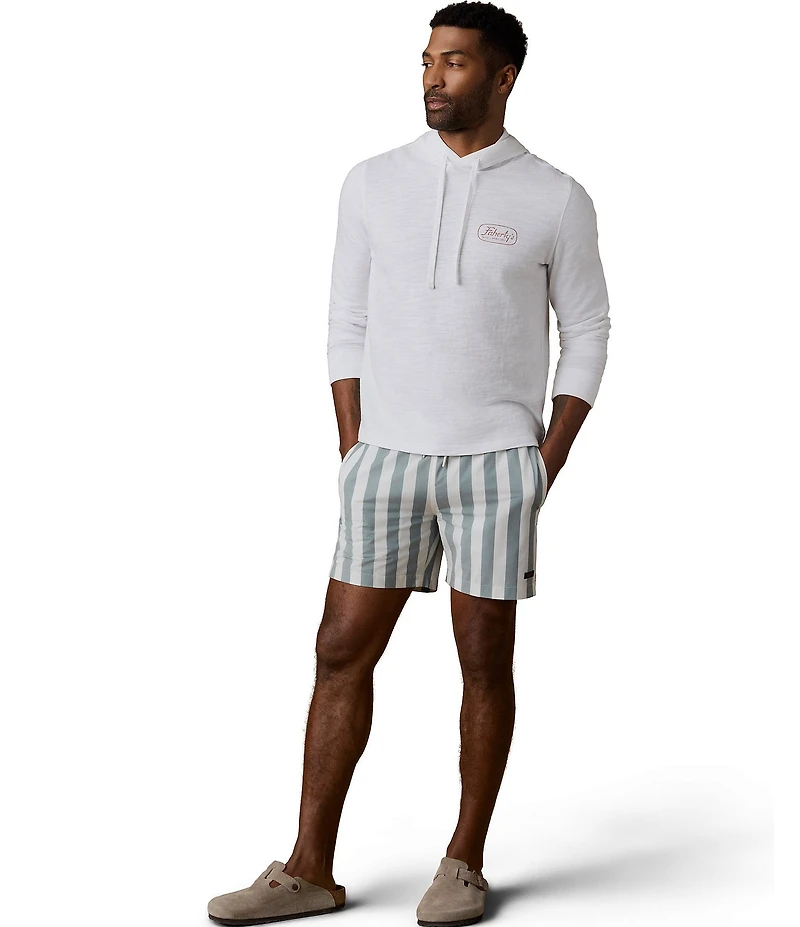 Faherty All Day 6#double; Inseam Stripe Swim Trunks