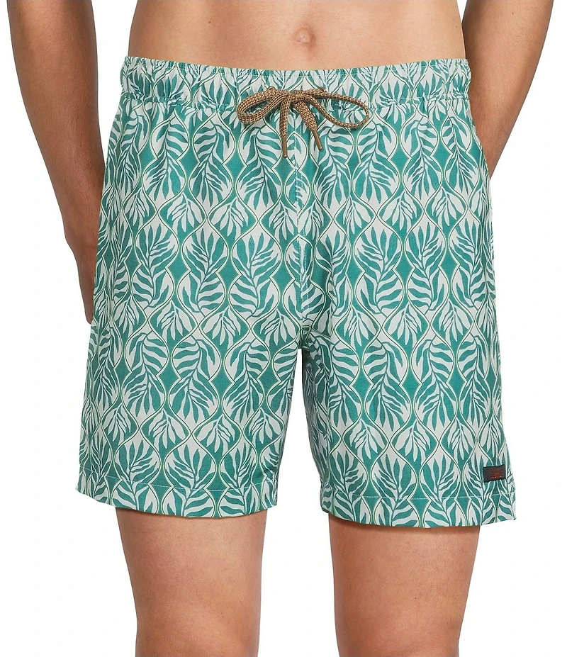 Faherty All Day Printed 6#double; Inseam Swim Trunks