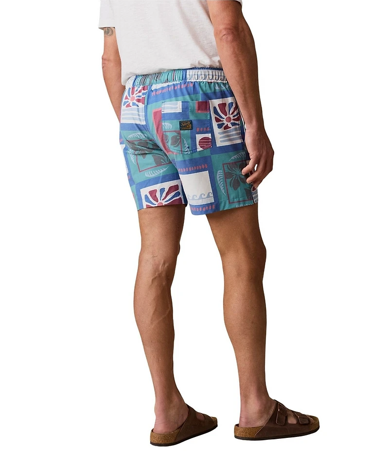 Faherty All Day Tile Print 6#double; Inseam Swim Trunks