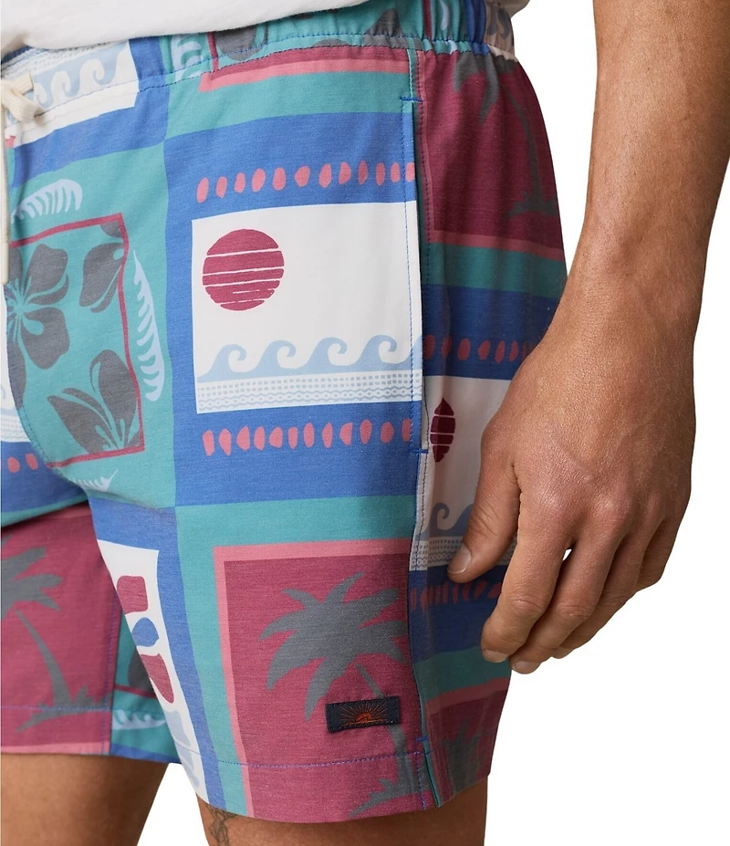Faherty All Day Tile Print 6#double; Inseam Swim Trunks