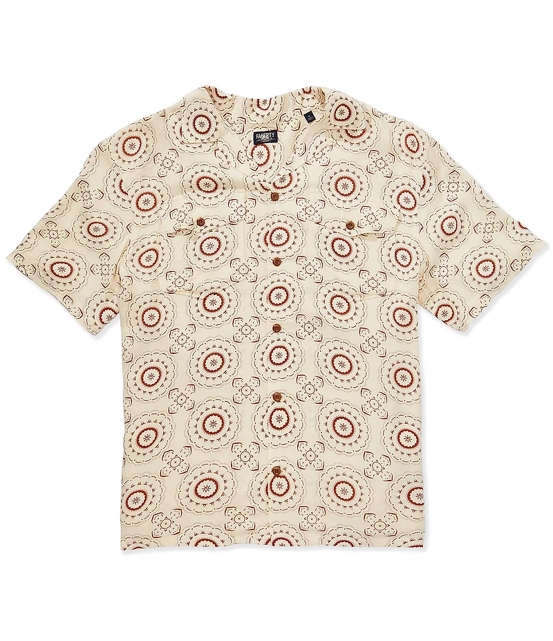 Faherty Bali Camp Short Sleeve Woven Shirt