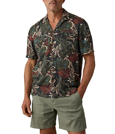 Faherty Bali Camp Short Sleeve Woven Shirt