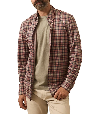 Faherty Big & Tall Coastline Knit Long Sleeve Woven Shirt