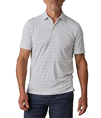 Faherty Big & Tall Movement Pique Printed Short Sleeve Polo Shirt
