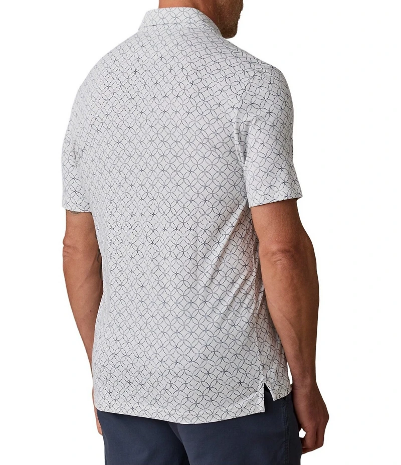 Faherty Big & Tall Movement Pique Printed Short Sleeve Polo Shirt