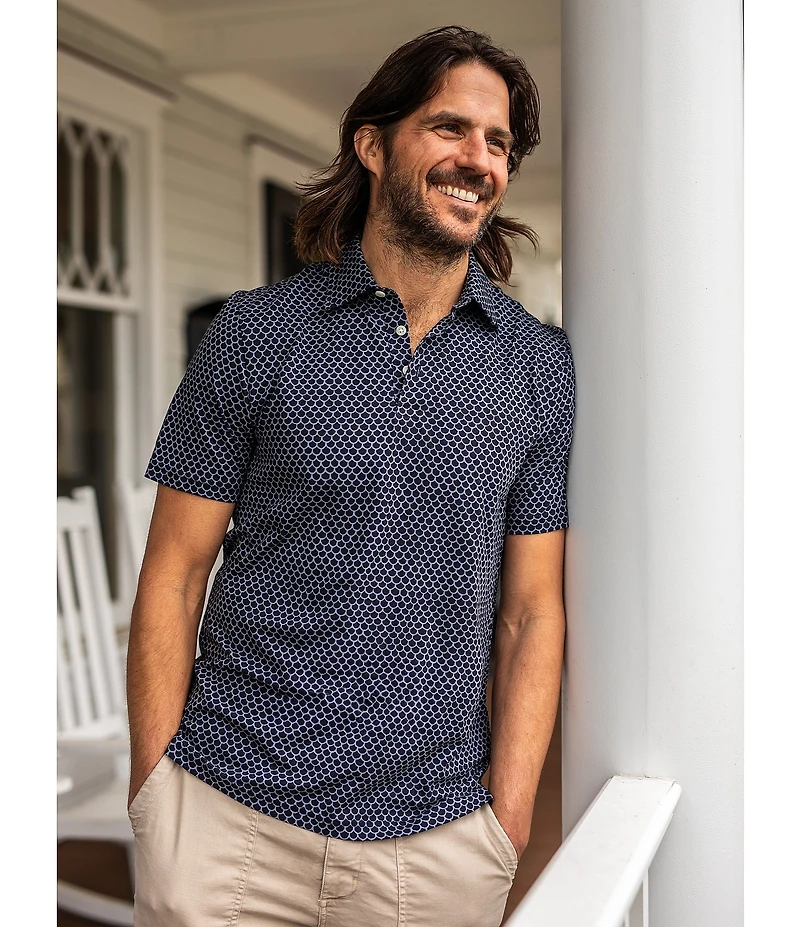 Faherty Big & Tall Movement Pique Short Sleeve Polo Shirt