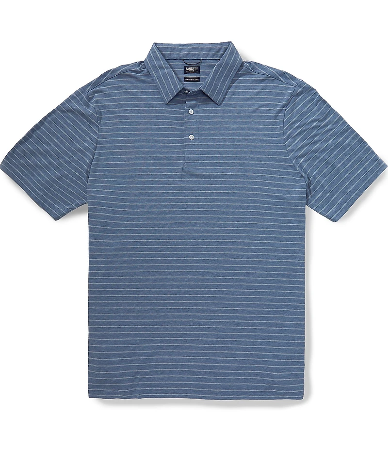 Faherty Big & Tall Movement Stripe Stretch Short Sleeve Polo Shirt
