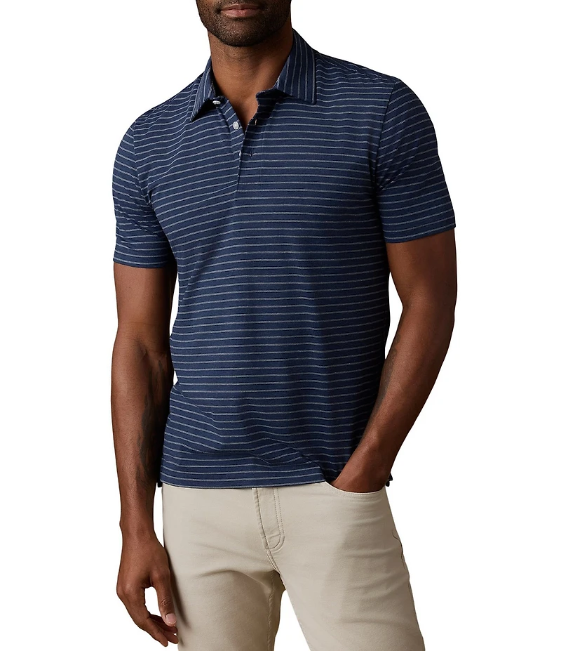 Faherty Big & Tall Movement Stripe Stretch Short Sleeve Polo Shirt