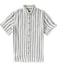 Faherty Big & Tall Palma Linen Stripe Short Sleeve Woven Camp Shirt