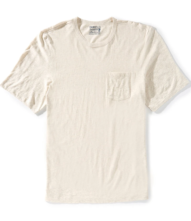 Faherty Big & Tall Sunwashed Organic Cotton Pocket Short Sleeve T-Shirt