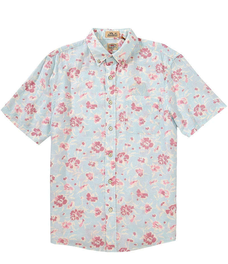 Faherty Breeze Allover Print Short Sleeve Woven Shirt