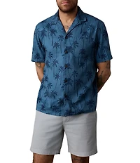 Faherty Breeze Camp Tree Print Short Sleeve Woven Shirt
