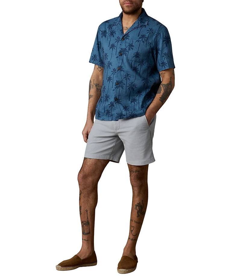 Faherty Breeze Camp Tree Print Short Sleeve Woven Shirt